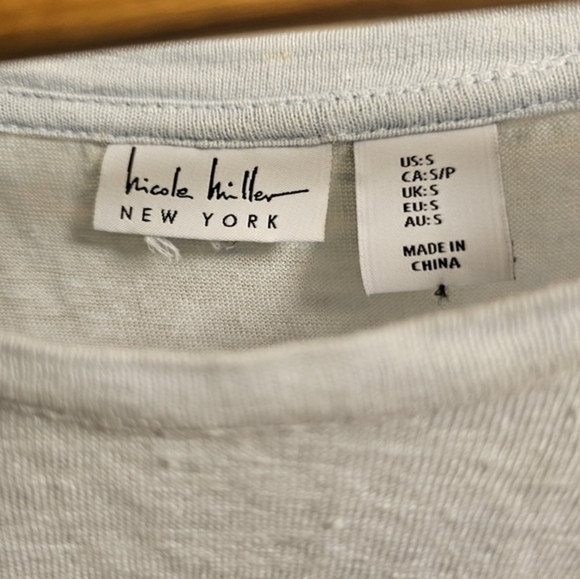 Vintage Nicole Miller 100 percent linen light blue t‎ shirt - Picture 3 of 6
